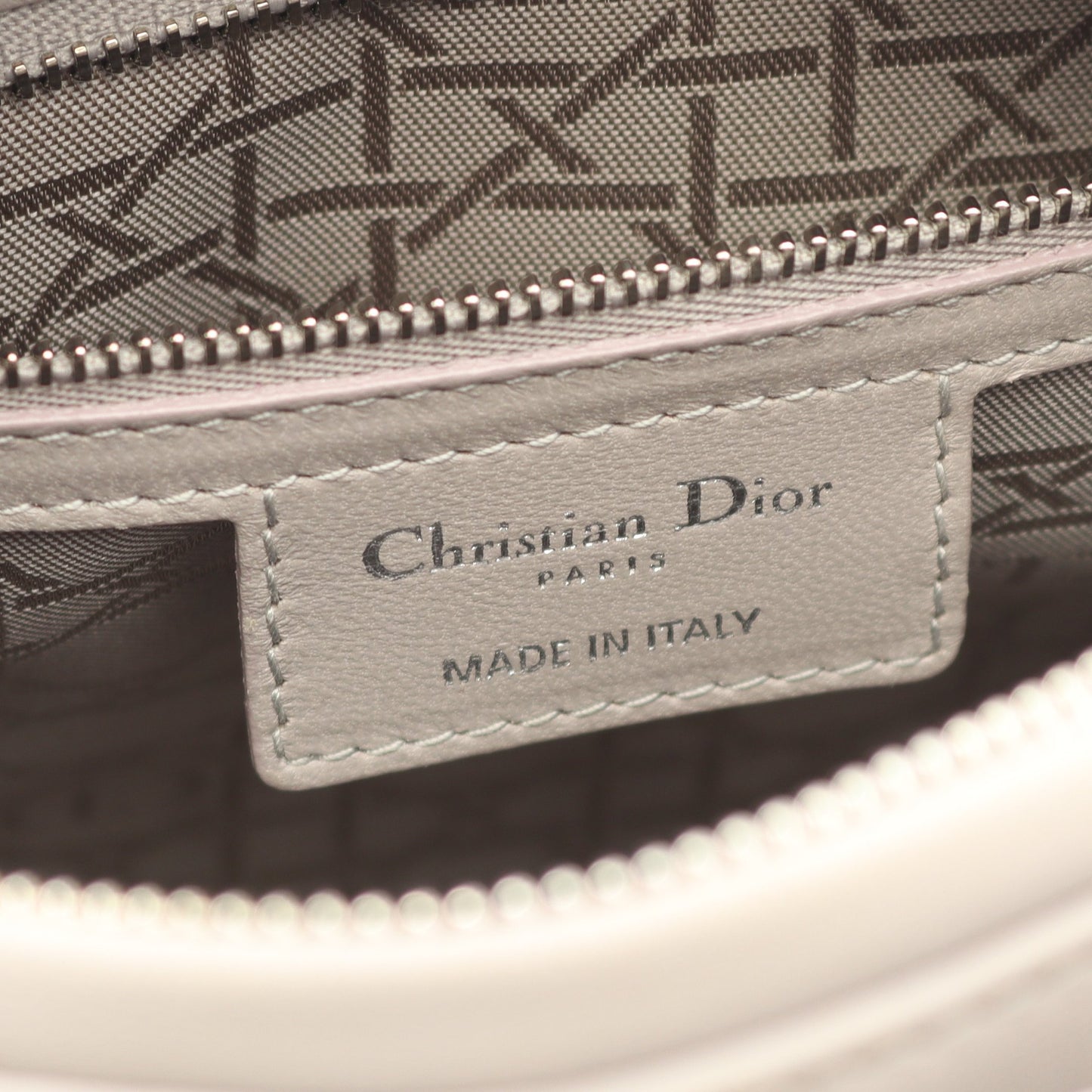 LADY DIOR レディディオール カナージュ ハンドバッグ レザー グレー 2WAY クリスチャンディオール バッグ Christian Dior