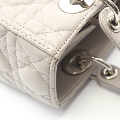 LADY DIOR レディディオール カナージュ ハンドバッグ レザー グレー 2WAY クリスチャンディオール バッグ Christian Dior