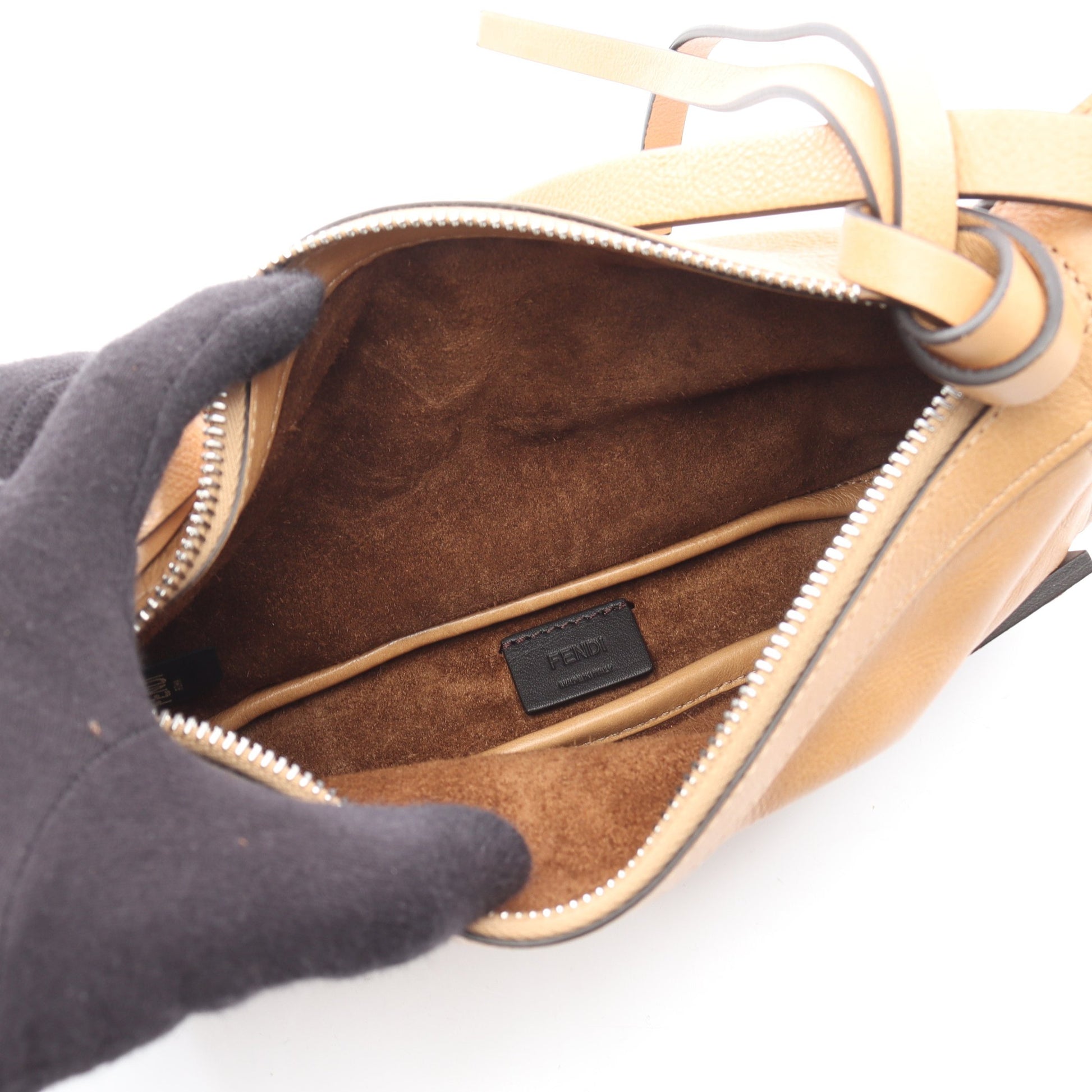 Simply FENDY シンプリー フェンディ ミニ ワンショルダーバッグ レザー ベージュ フェンディ バッグ FENDI