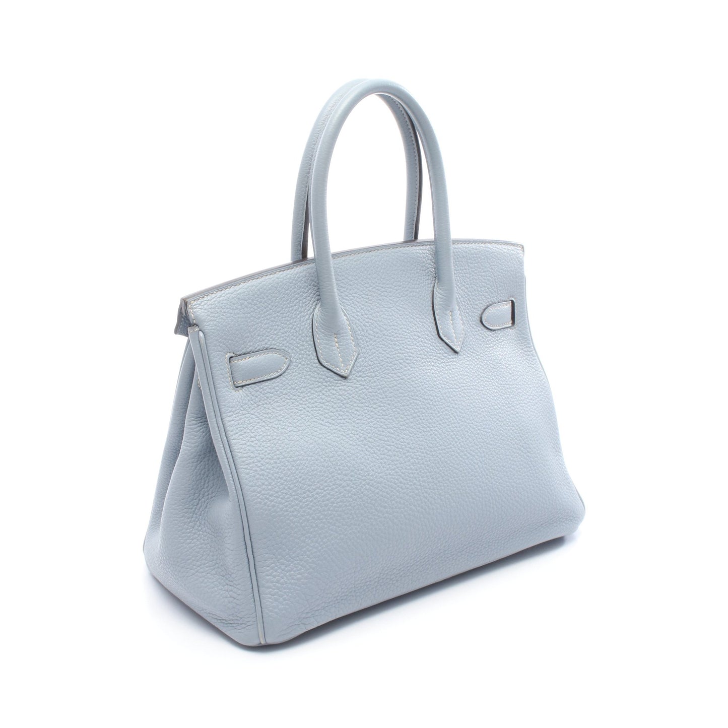 バーキン30 ブルーラン ハンドバッグ トゴ ライトブルー シルバー金具 □P刻印 エルメス バッグ HERMES