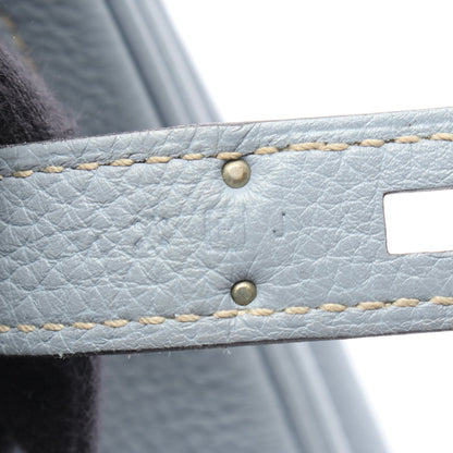 バーキン30 ブルーラン ハンドバッグ トゴ ライトブルー シルバー金具 □P刻印 エルメス バッグ HERMES
