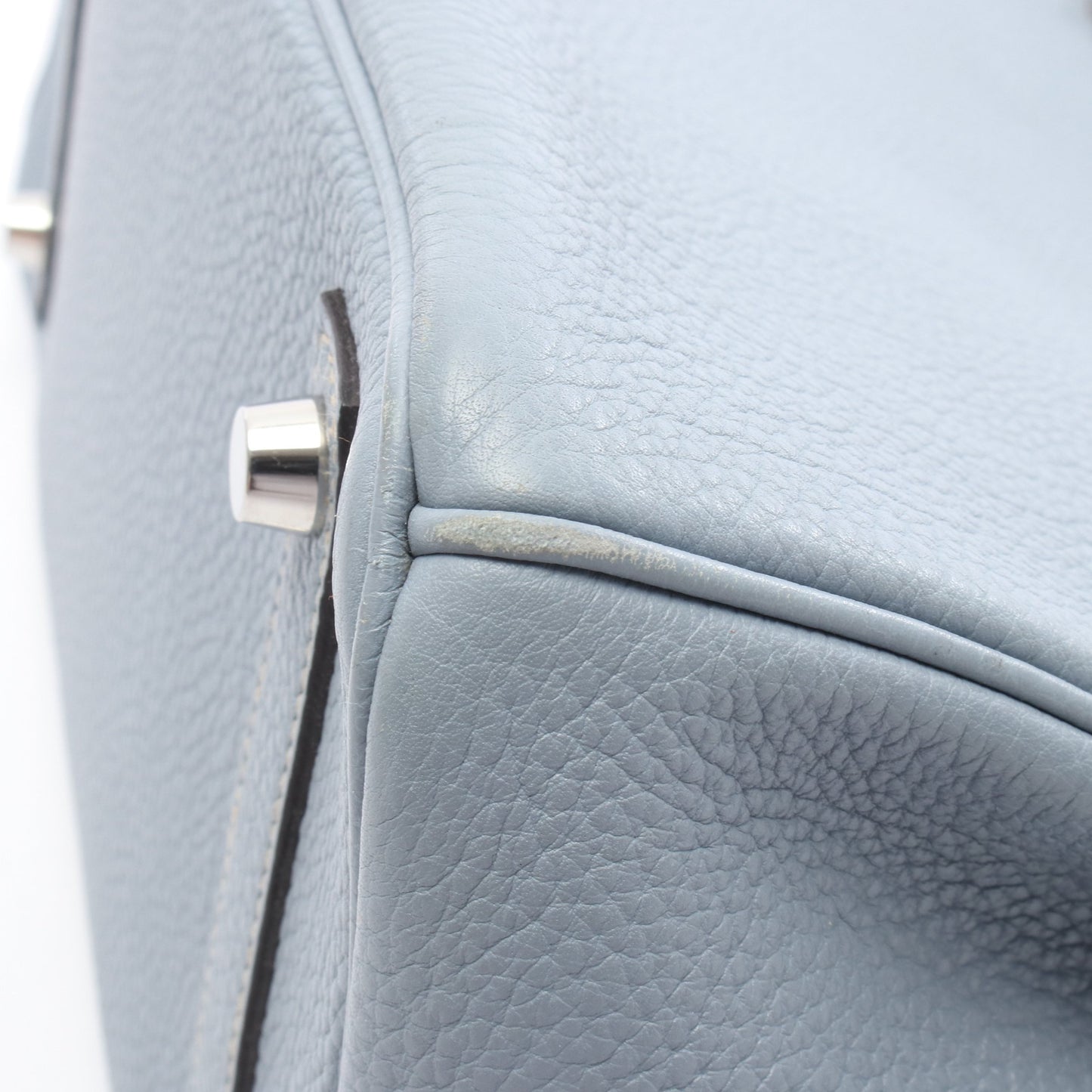 バーキン30 ブルーラン ハンドバッグ トゴ ライトブルー シルバー金具 □P刻印 エルメス バッグ HERMES