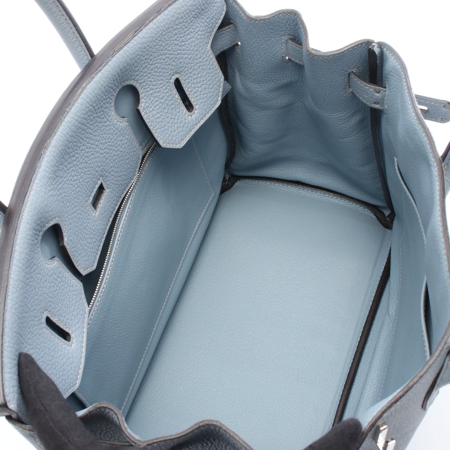 バーキン30 ブルーラン ハンドバッグ トゴ ライトブルー シルバー金具 □P刻印 エルメス バッグ HERMES