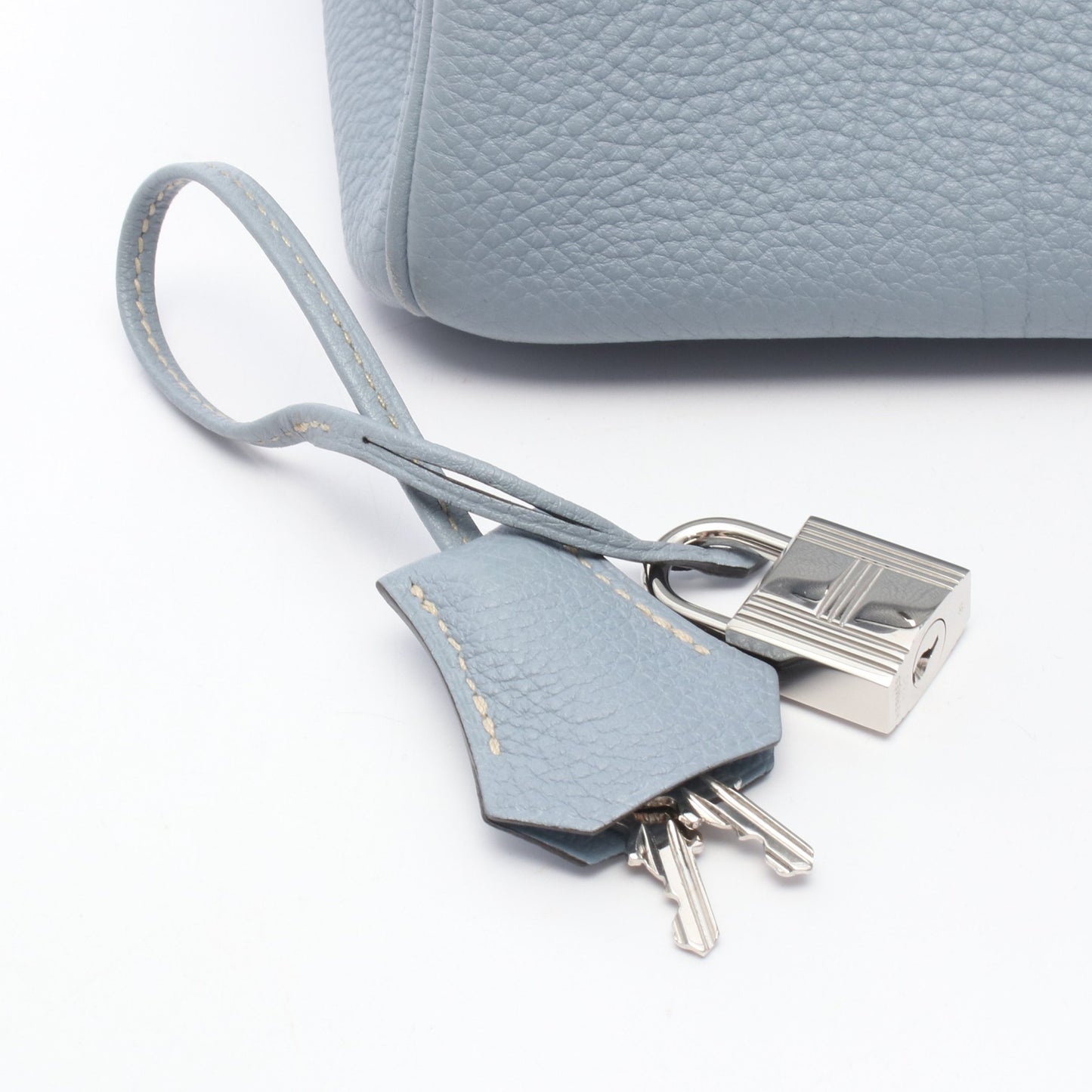 バーキン30 ブルーラン ハンドバッグ トゴ ライトブルー シルバー金具 □P刻印 エルメス バッグ HERMES