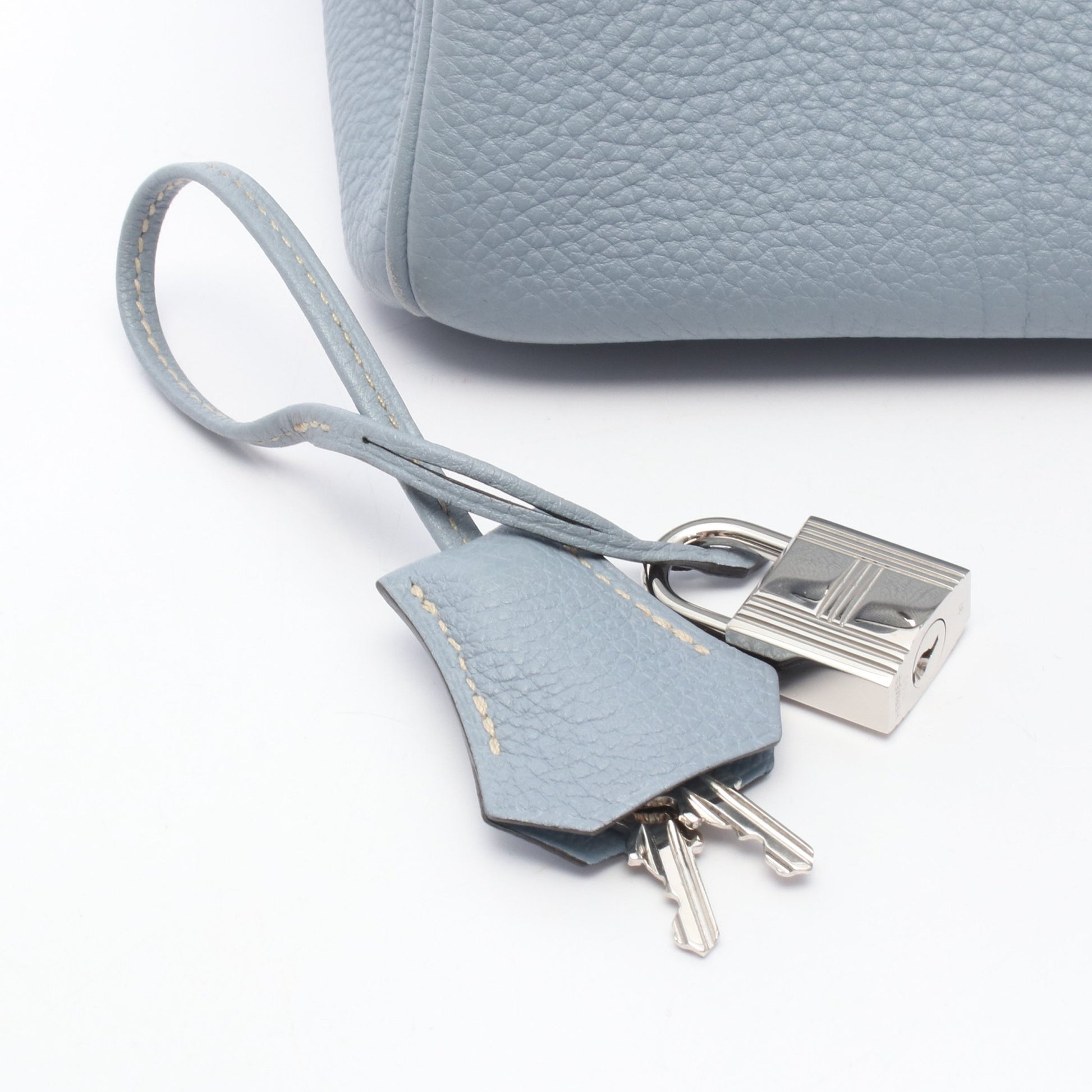 バーキン30 ブルーラン ハンドバッグ トゴ ライトブルー シルバー金具 □P刻印 エルメス バッグ HERMES