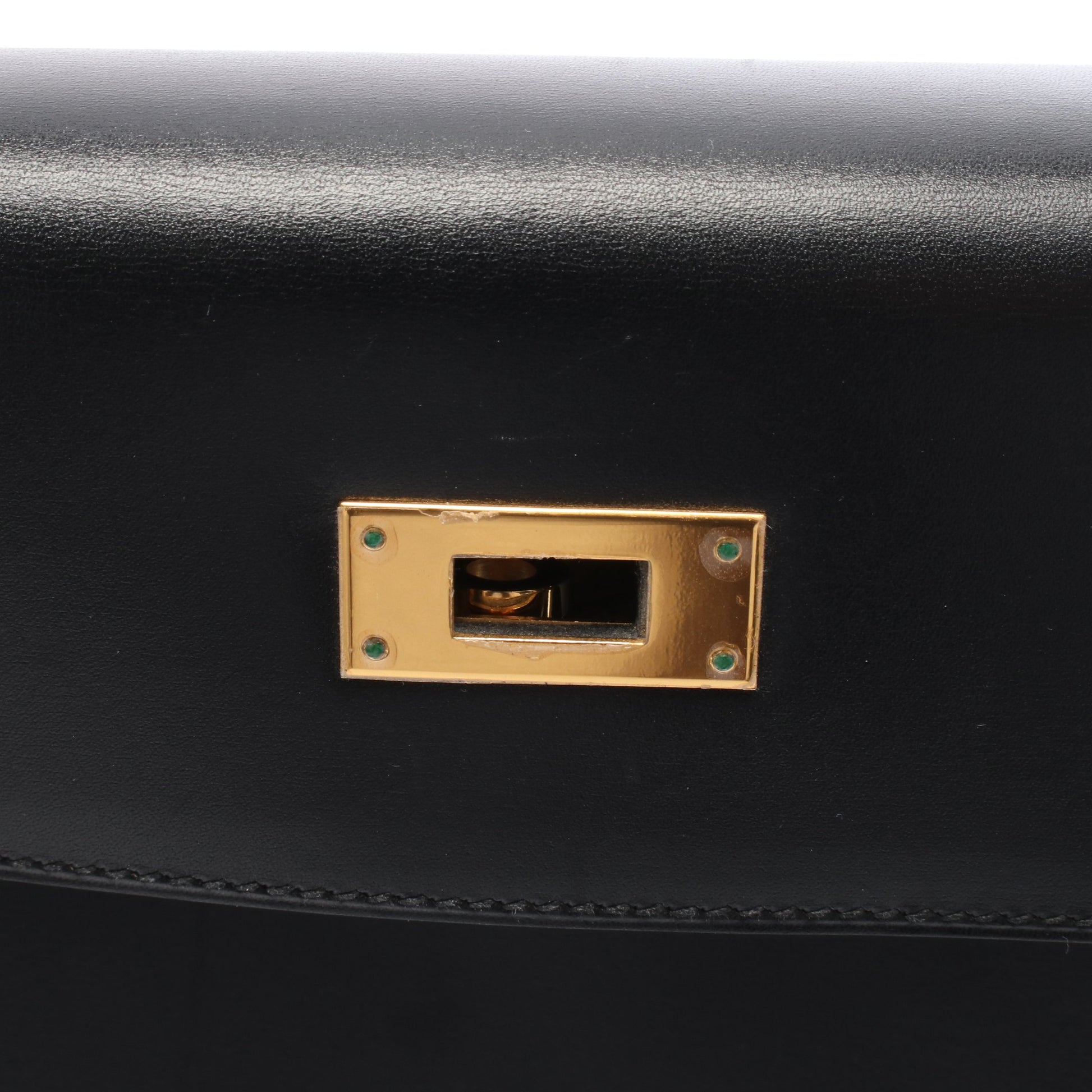 ケリー32 ハンドバッグ ボックスカーフ ブラック ゴールド金具 内縫い 2WAY □E刻印 エルメス バッグ HERMES