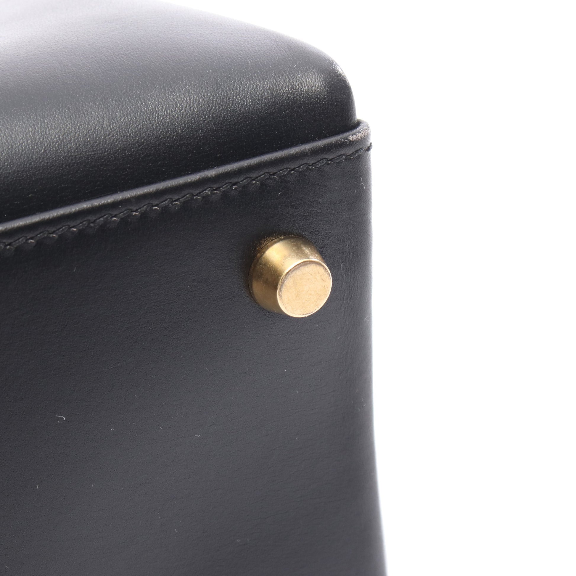 ケリー32 ハンドバッグ ボックスカーフ ブラック ゴールド金具 内縫い 2WAY □E刻印 エルメス バッグ HERMES
