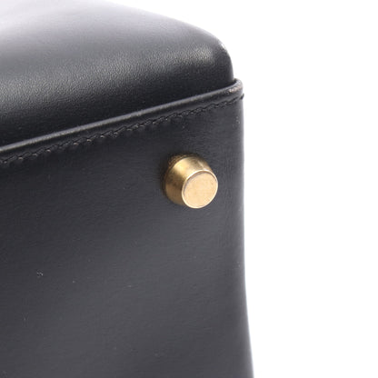 ケリー32 ハンドバッグ ボックスカーフ ブラック ゴールド金具 内縫い 2WAY □E刻印 エルメス バッグ HERMES