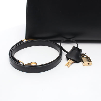 ケリー28 ハンドバッグ ボックスカーフ ブラック ゴールド金具 外縫い 2WAY ○Y刻印 エルメス バッグ HERMES