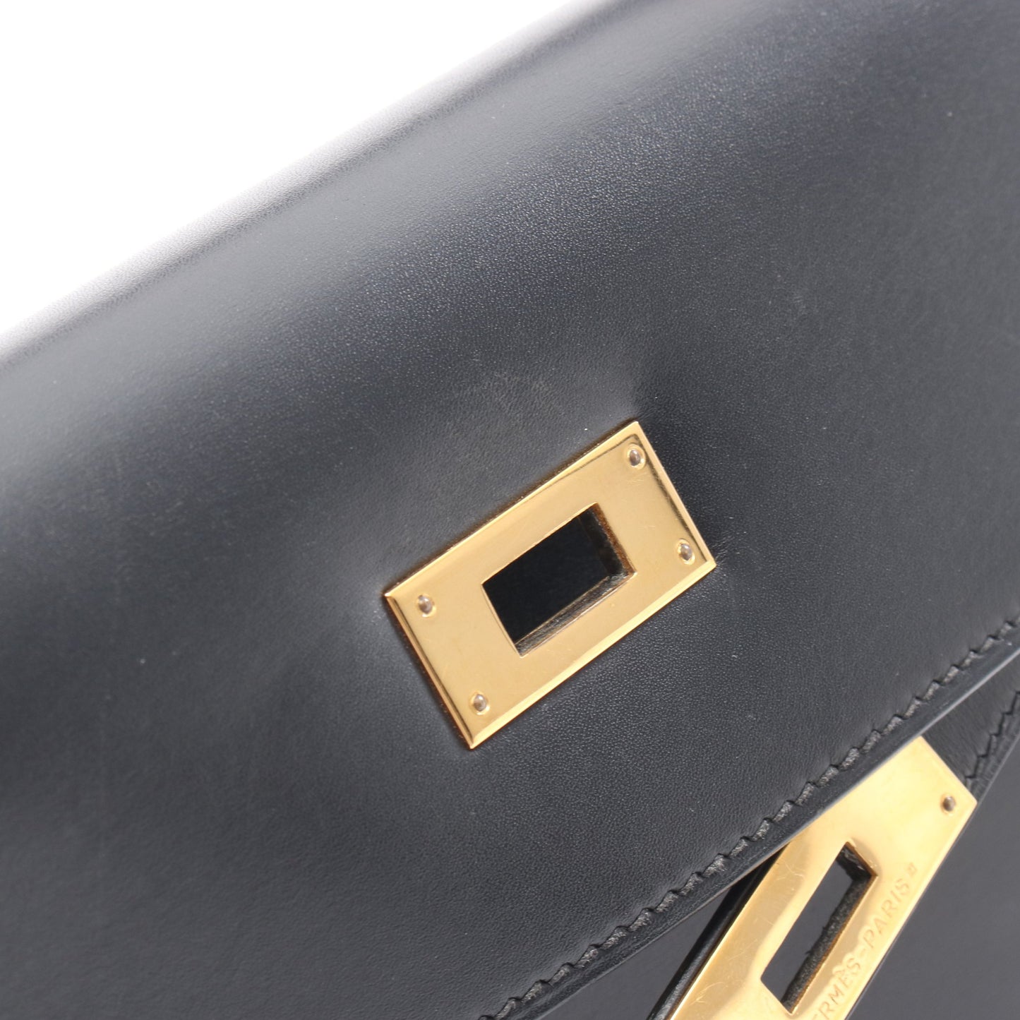 ケリー32 ハンドバッグ ボックスカーフ ブラック ゴールド金具 外縫い 2WAY □G刻印 エルメス バッグ HERMES