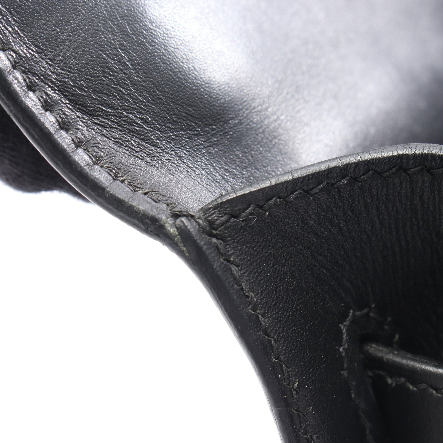 ケリー32 ハンドバッグ ボックスカーフ ブラック ゴールド金具 外縫い 2WAY □G刻印 エルメス バッグ HERMES