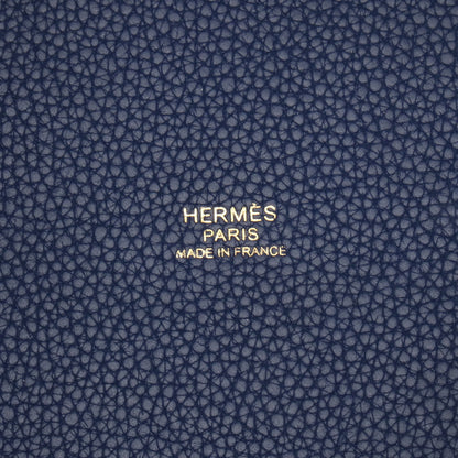ピコタンロックPM ブルーサフィール ハンドバッグ トリヨンクレマンス ブルー ゴールド金具 D刻印 エルメス バッグ HERMES