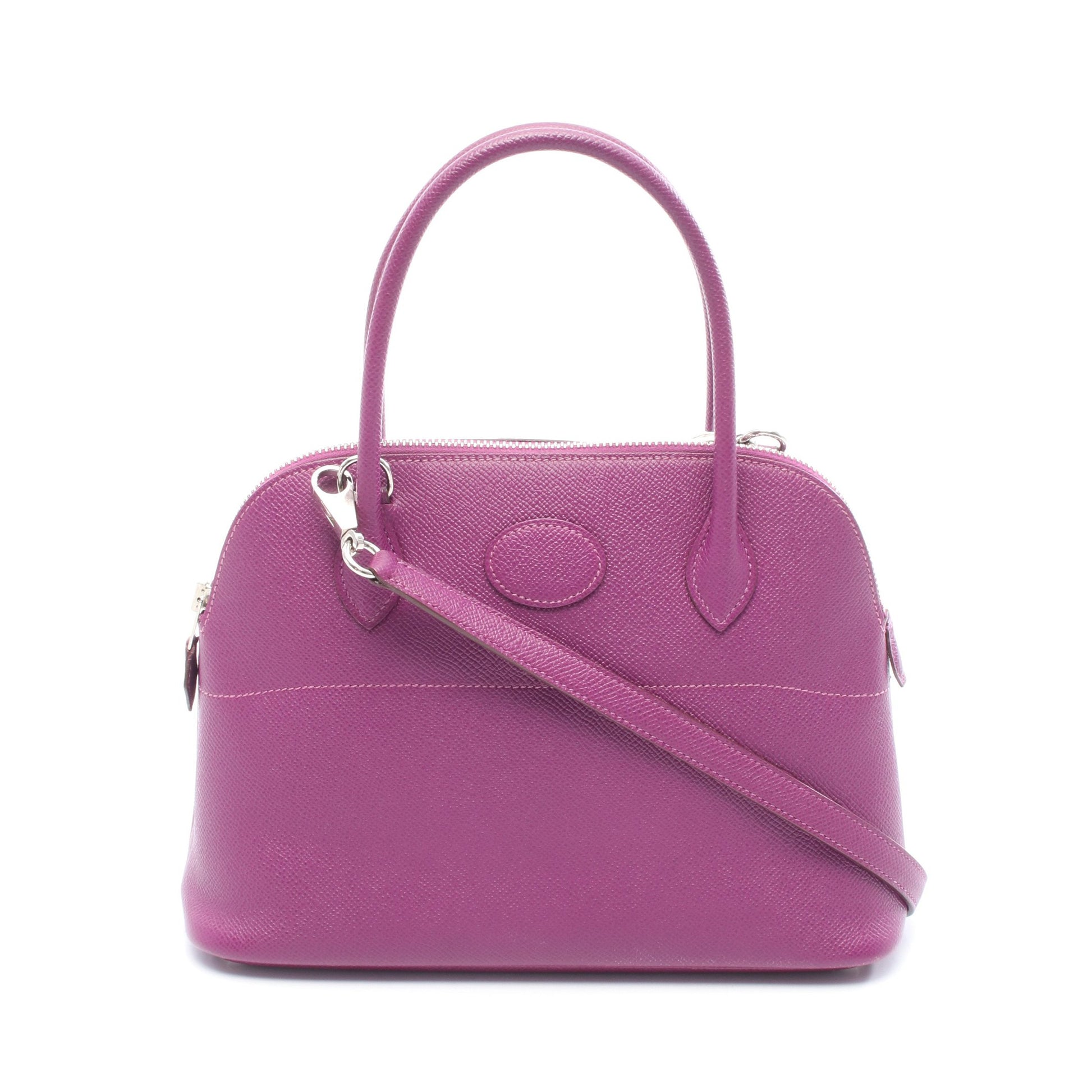 ボリード27 アネモネ ハンドバッグ ヴォーエプソン パープル シルバー金具 2WAY □R刻印 エルメス バッグ HERMES