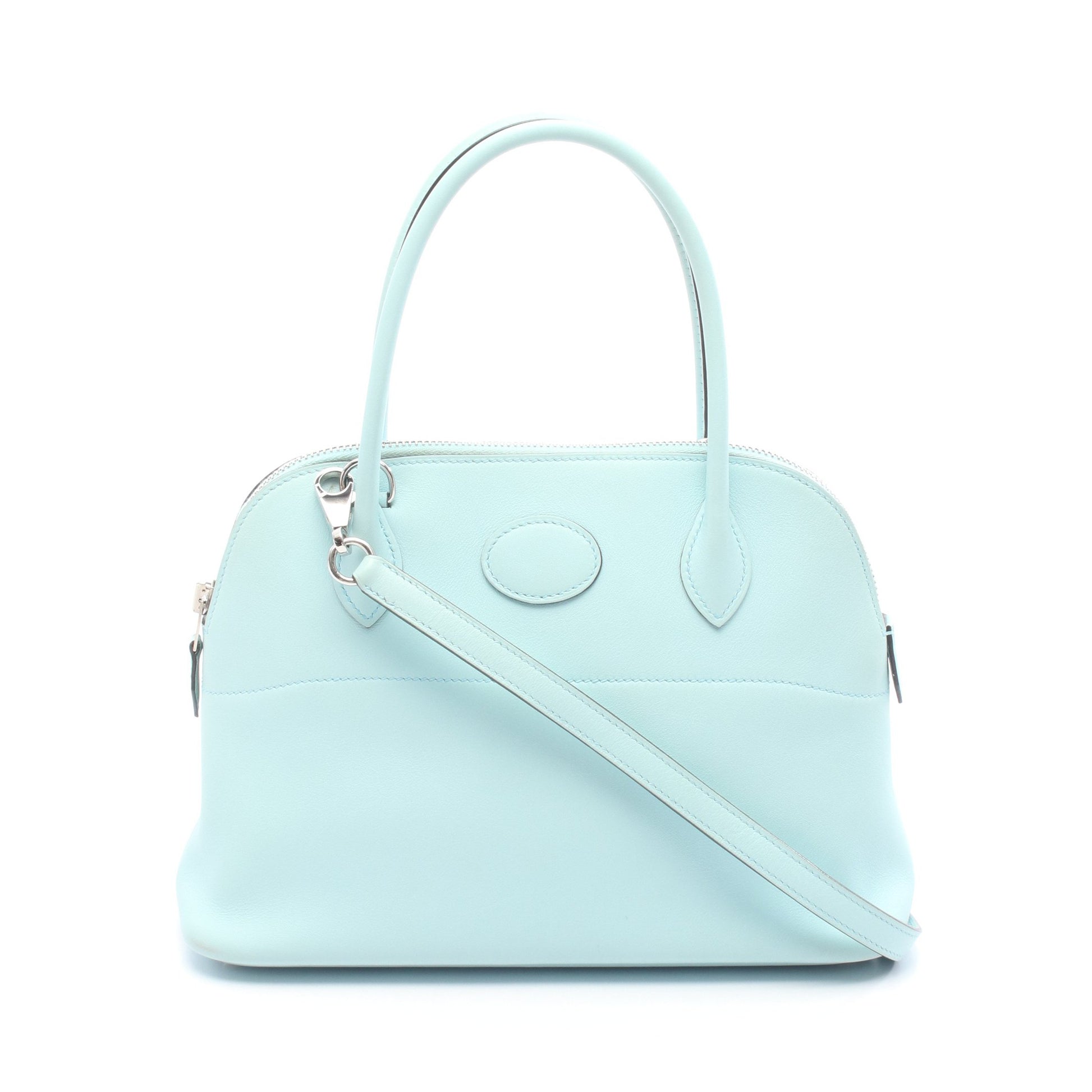 ボリード27 ブルーゼフィール ハンドバッグ ヴォースイフト ライトブルー シルバー金具 A刻印 エルメス バッグ HERMES