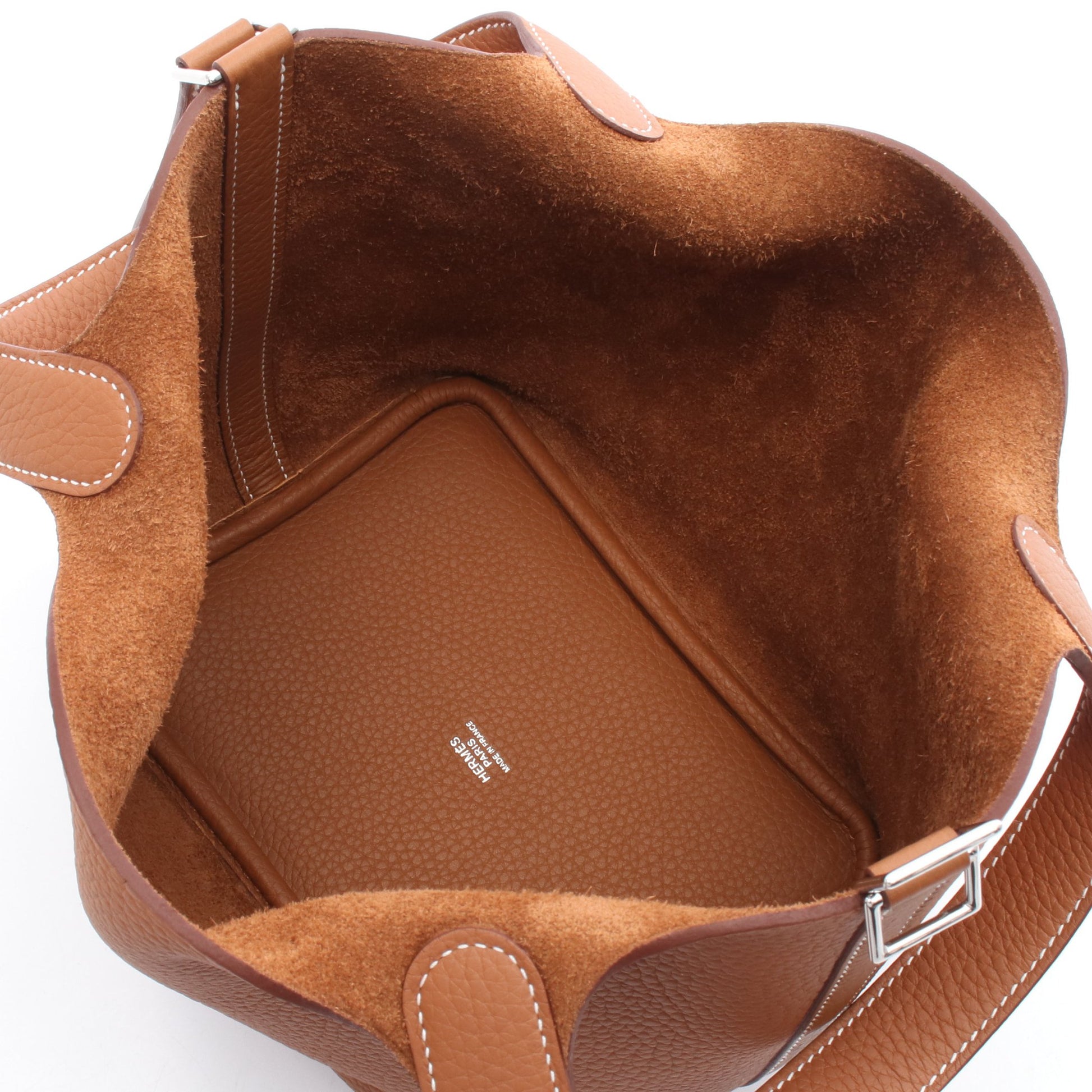 ピコタンロックPM ゴールド ハンドバッグ トリヨンクレマンス ブラウン シルバー金具 K刻印 エルメス バッグ HERMES