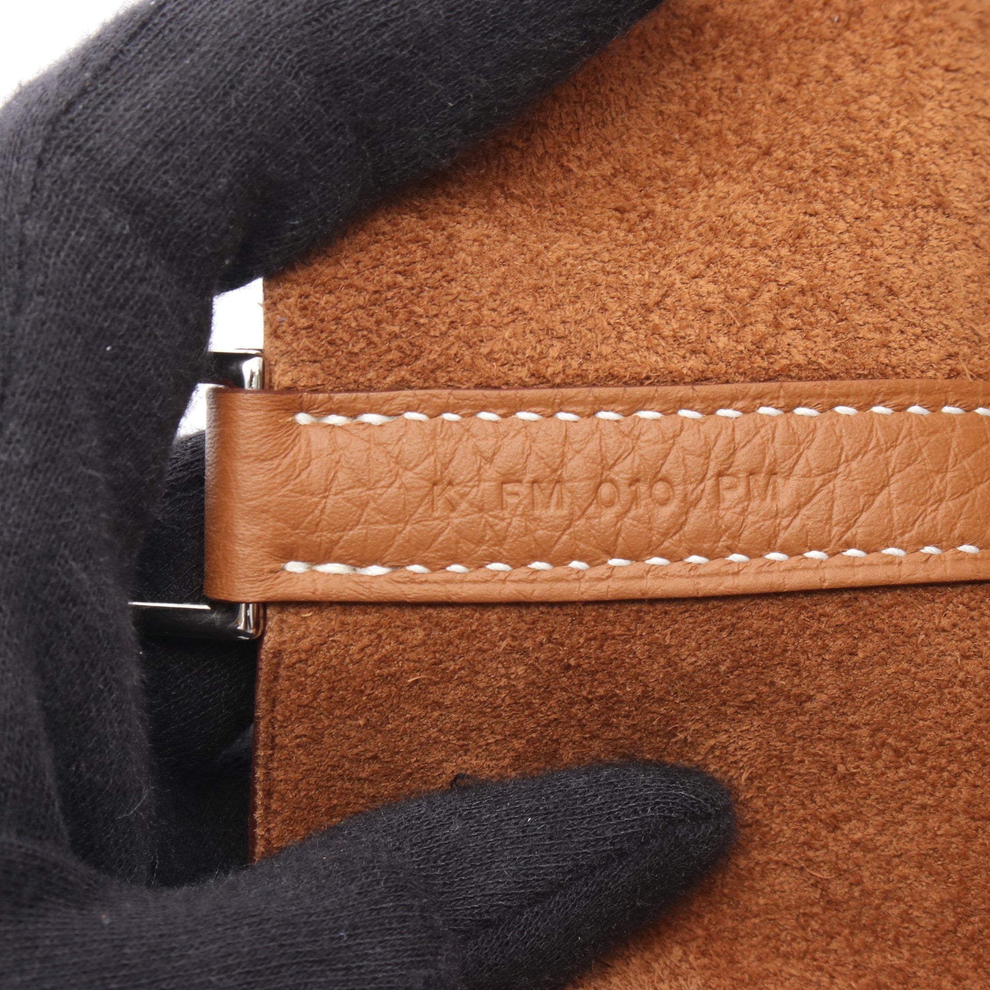 ピコタンロックPM ゴールド ハンドバッグ トリヨンクレマンス ブラウン シルバー金具 K刻印 エルメス バッグ HERMES