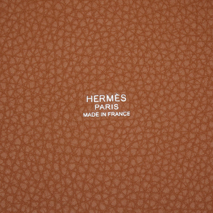 ピコタンロックPM ゴールド ハンドバッグ トリヨンクレマンス ブラウン シルバー金具 K刻印 エルメス バッグ HERMES