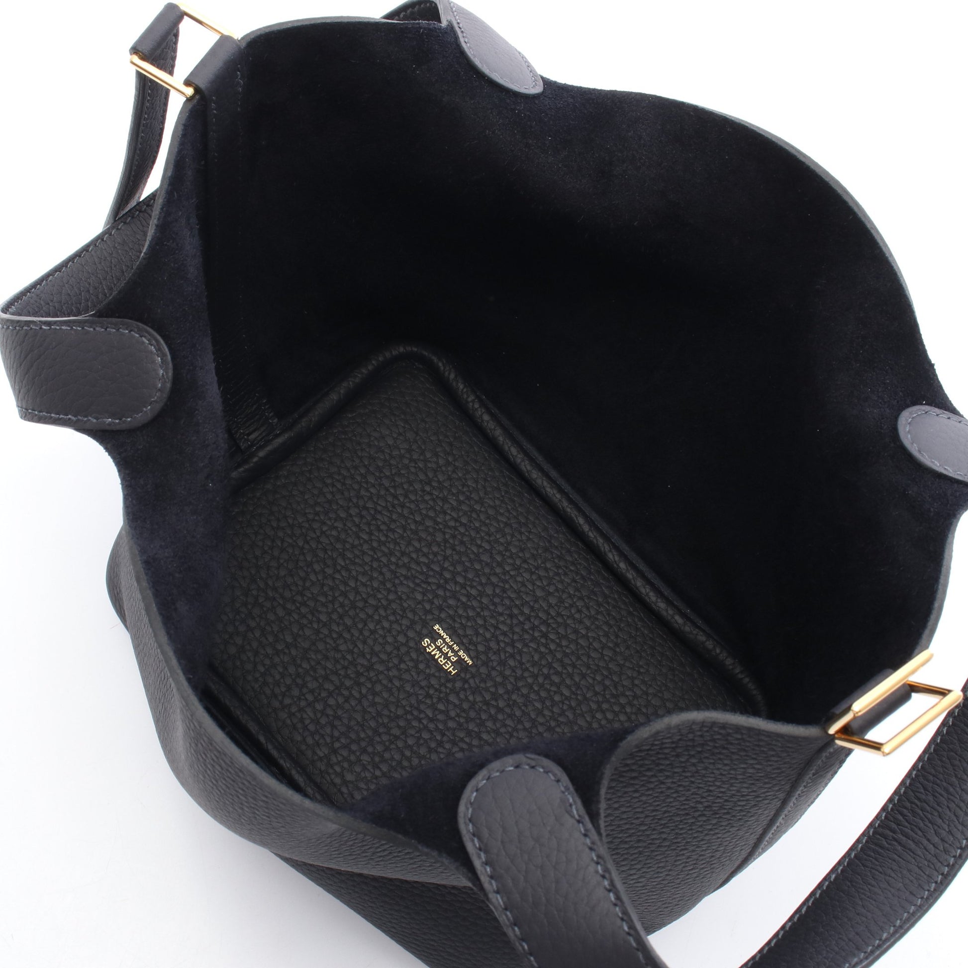 ピコタンロックPM キャバン ハンドバッグ トリヨンクレマンス ダークネイビー ゴールド金具 K刻印 エルメス バッグ HERMES