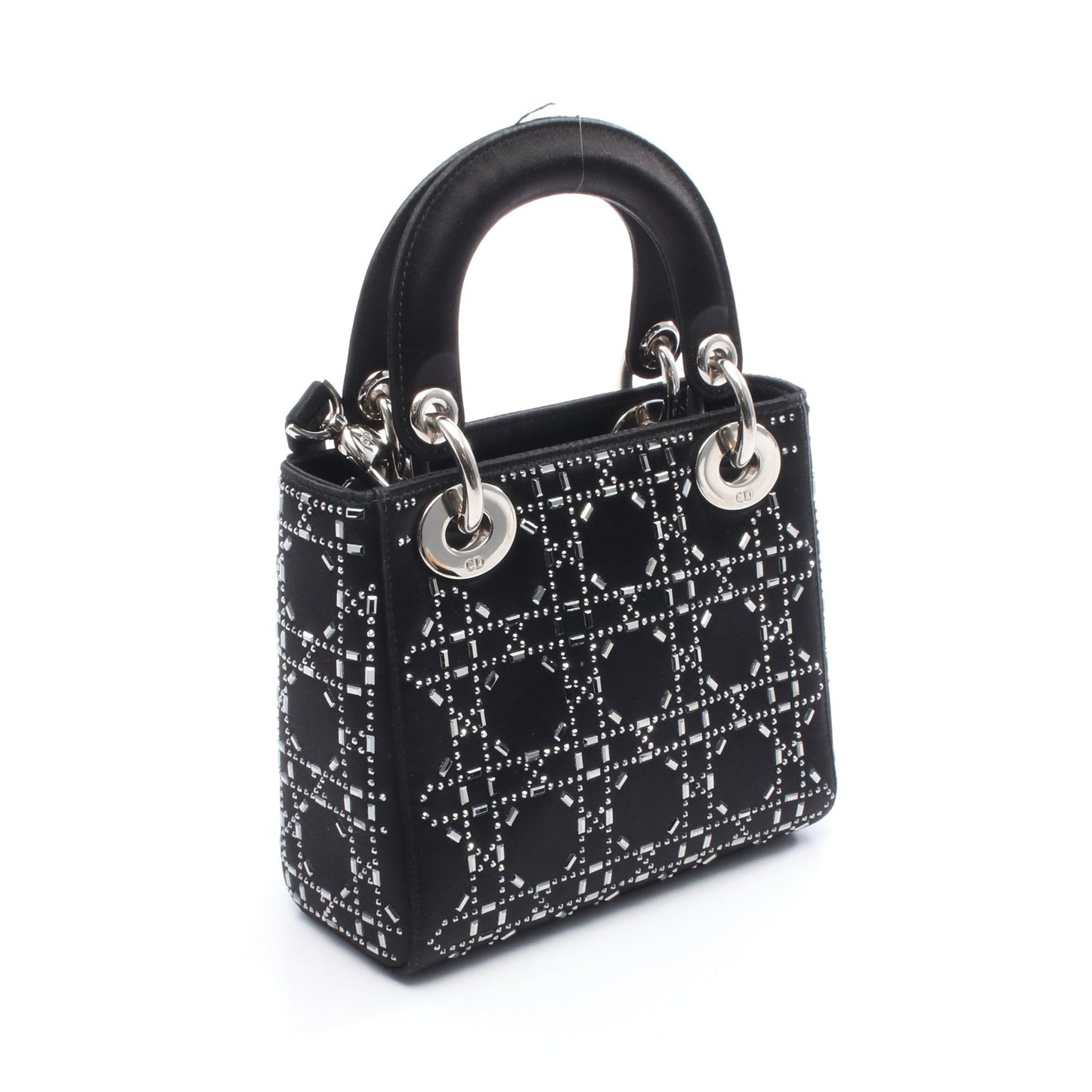 レディディオール ミニ ハンドバッグ サテン ブラック 2WAY クリスチャンディオール バッグ Christian Dior