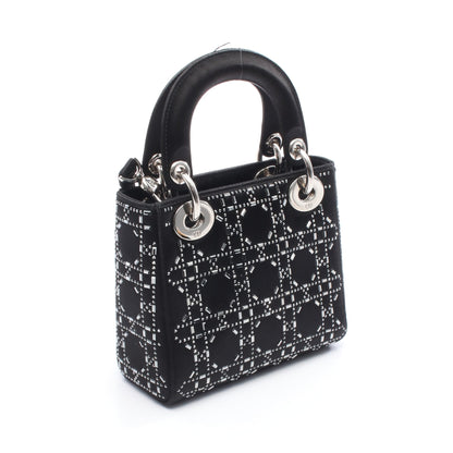 レディディオール ミニ ハンドバッグ サテン ブラック 2WAY クリスチャンディオール バッグ Christian Dior