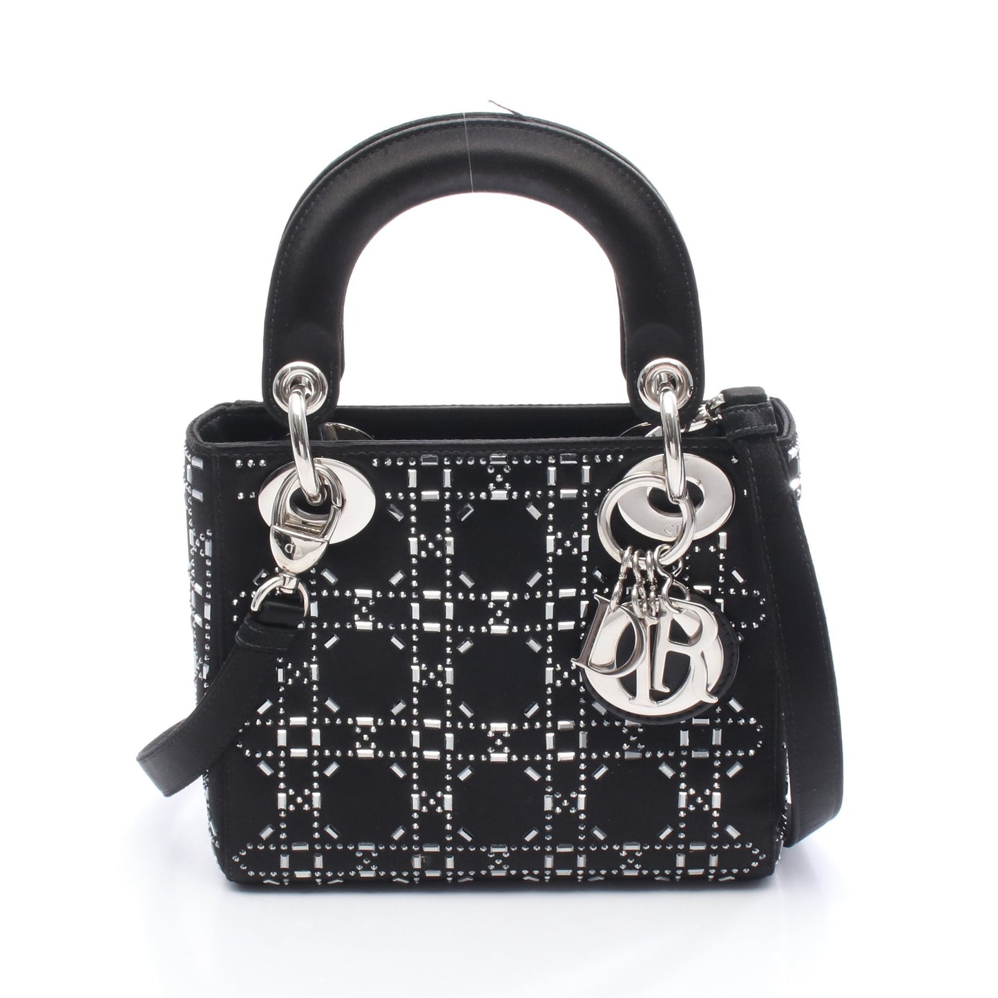 レディディオール ミニ ハンドバッグ サテン ブラック 2WAY クリスチャンディオール バッグ Christian Dior
