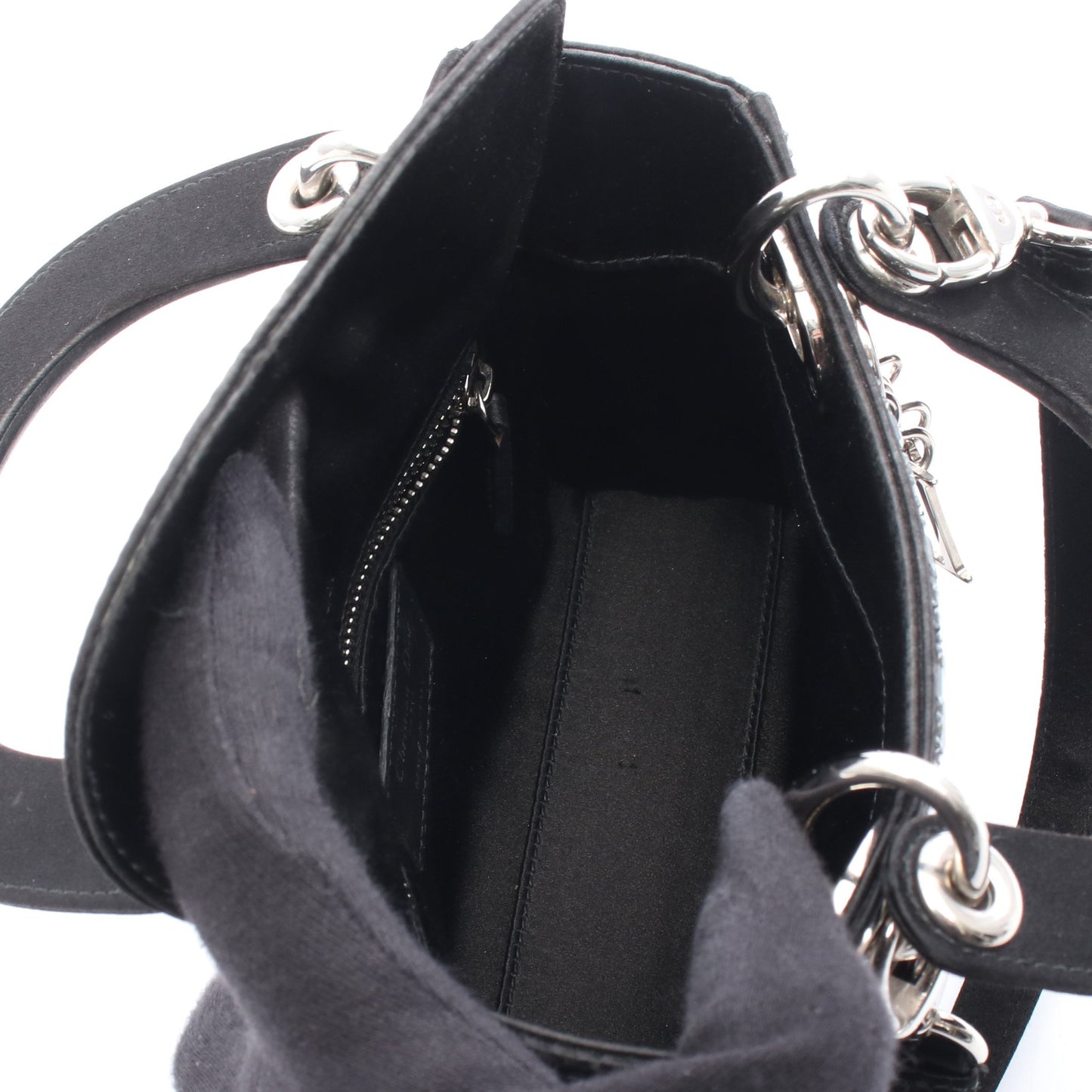 レディディオール ミニ ハンドバッグ サテン ブラック 2WAY クリスチャンディオール バッグ Christian Dior