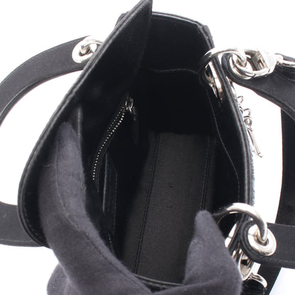 レディディオール ミニ ハンドバッグ サテン ブラック 2WAY クリスチャンディオール バッグ Christian Dior
