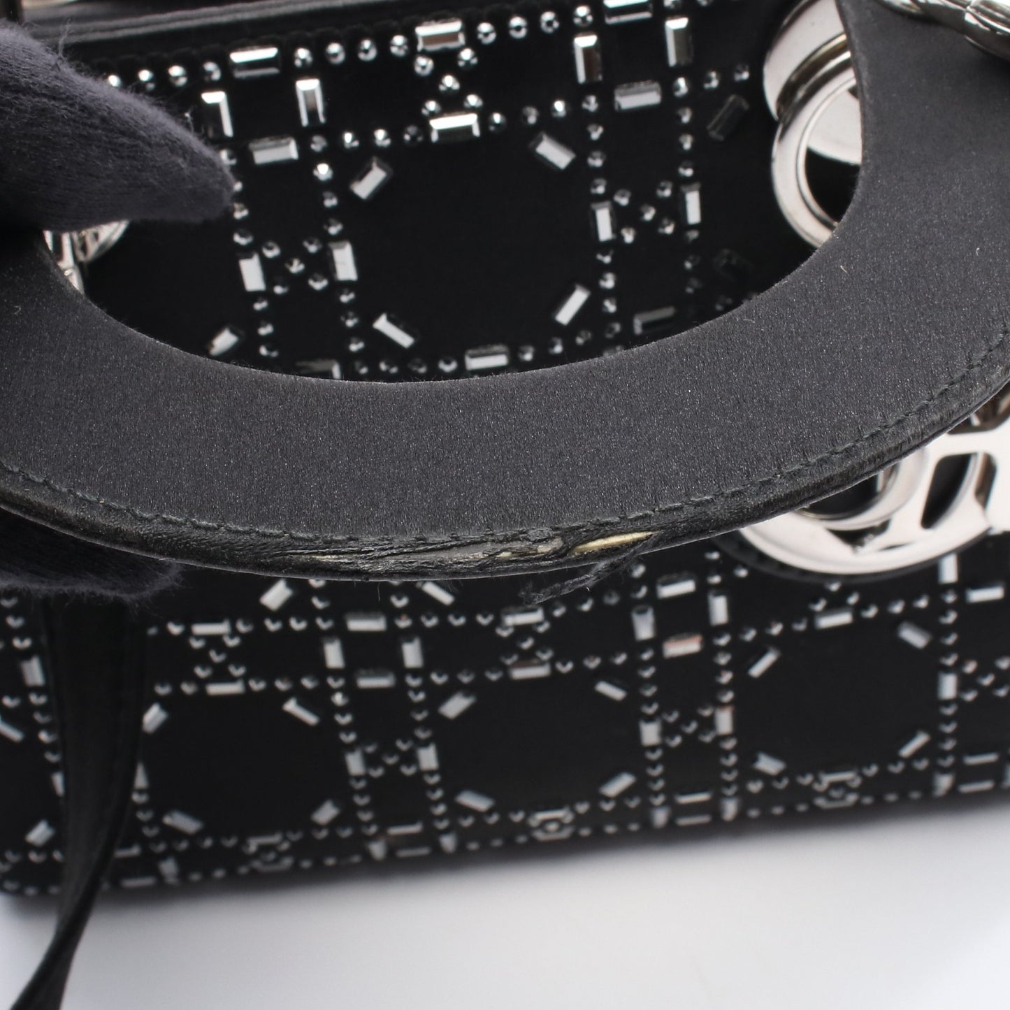 レディディオール ミニ ハンドバッグ サテン ブラック 2WAY クリスチャンディオール バッグ Christian Dior