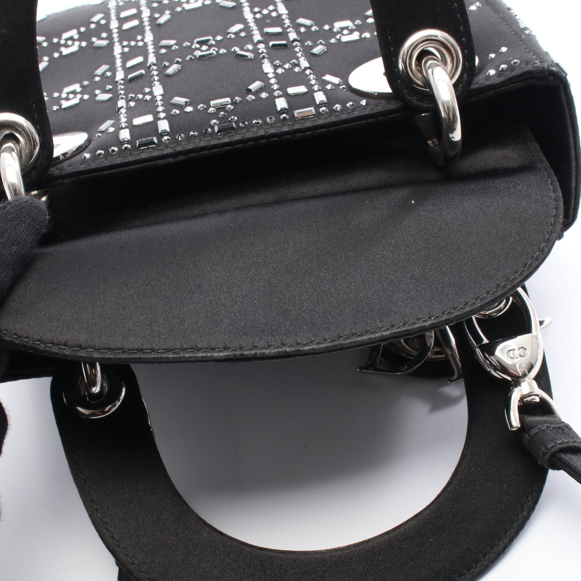 レディディオール ミニ ハンドバッグ サテン ブラック 2WAY クリスチャンディオール バッグ Christian Dior
