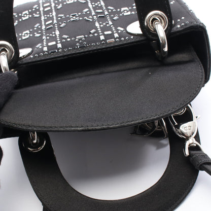 レディディオール ミニ ハンドバッグ サテン ブラック 2WAY クリスチャンディオール バッグ Christian Dior
