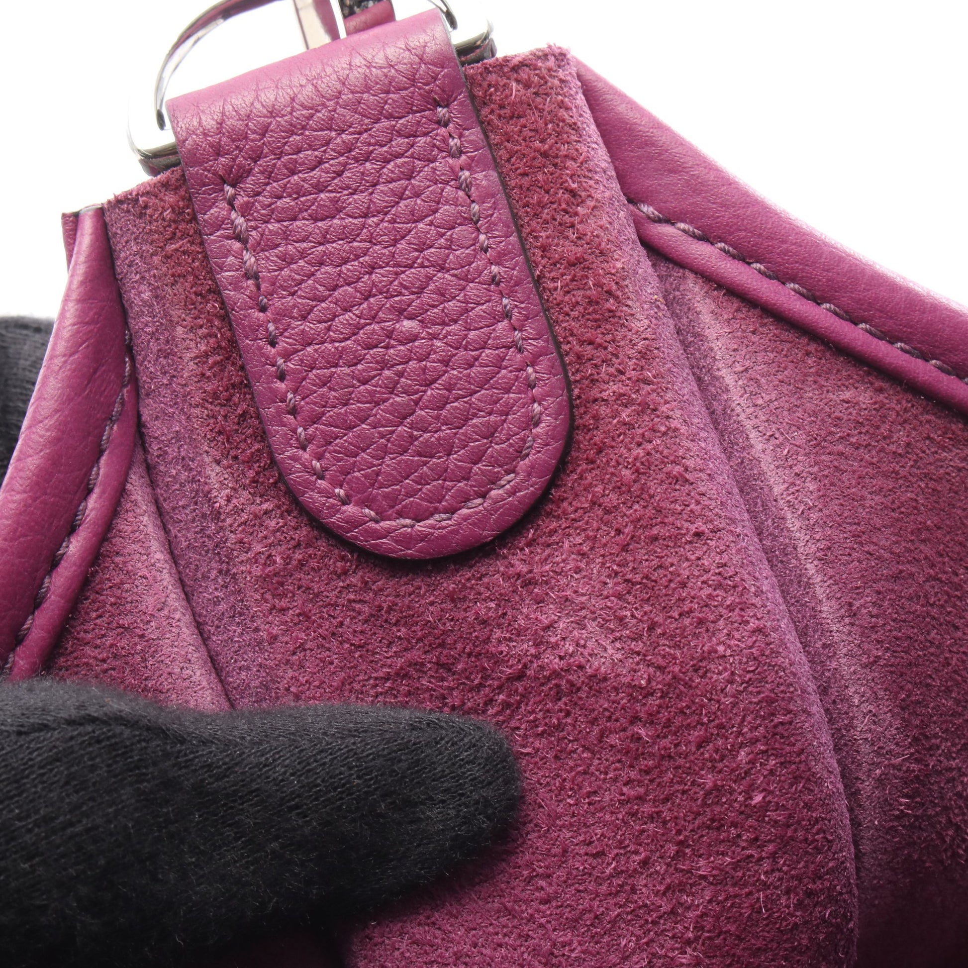 エヴリン 3 トロワ PM アネモネ ショルダーバッグ トリヨンクレマンス パープル シルバー金具 D刻印 エルメス バッグ HERMES