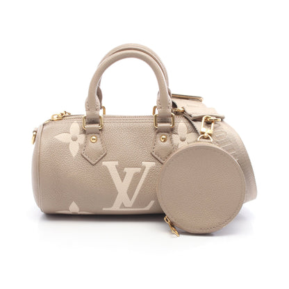 パピヨンBB バイカラーモノグラムアンプラント ハンドバッグ レザー グレーベージュ ベージュ 2WAY ルイヴィトン バッグ LOUIS VUITTON