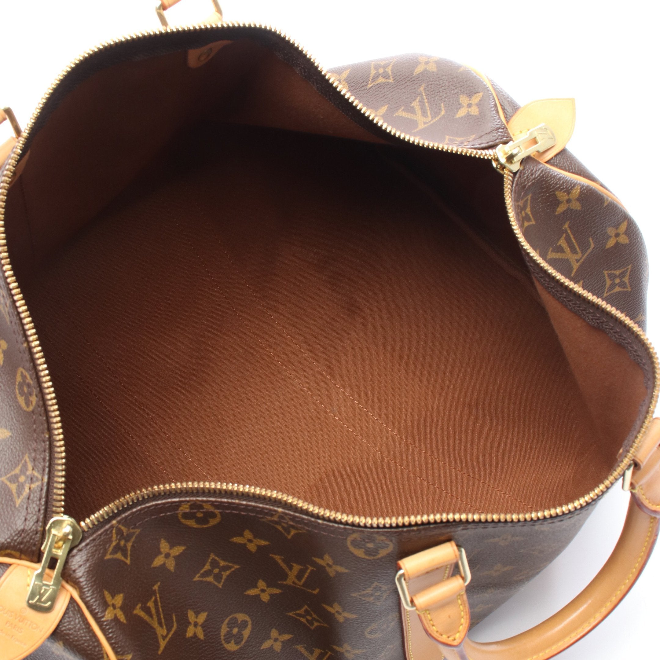 キーポル45 モノグラム ボストンバッグ PVC レザー ブラウン ルイ