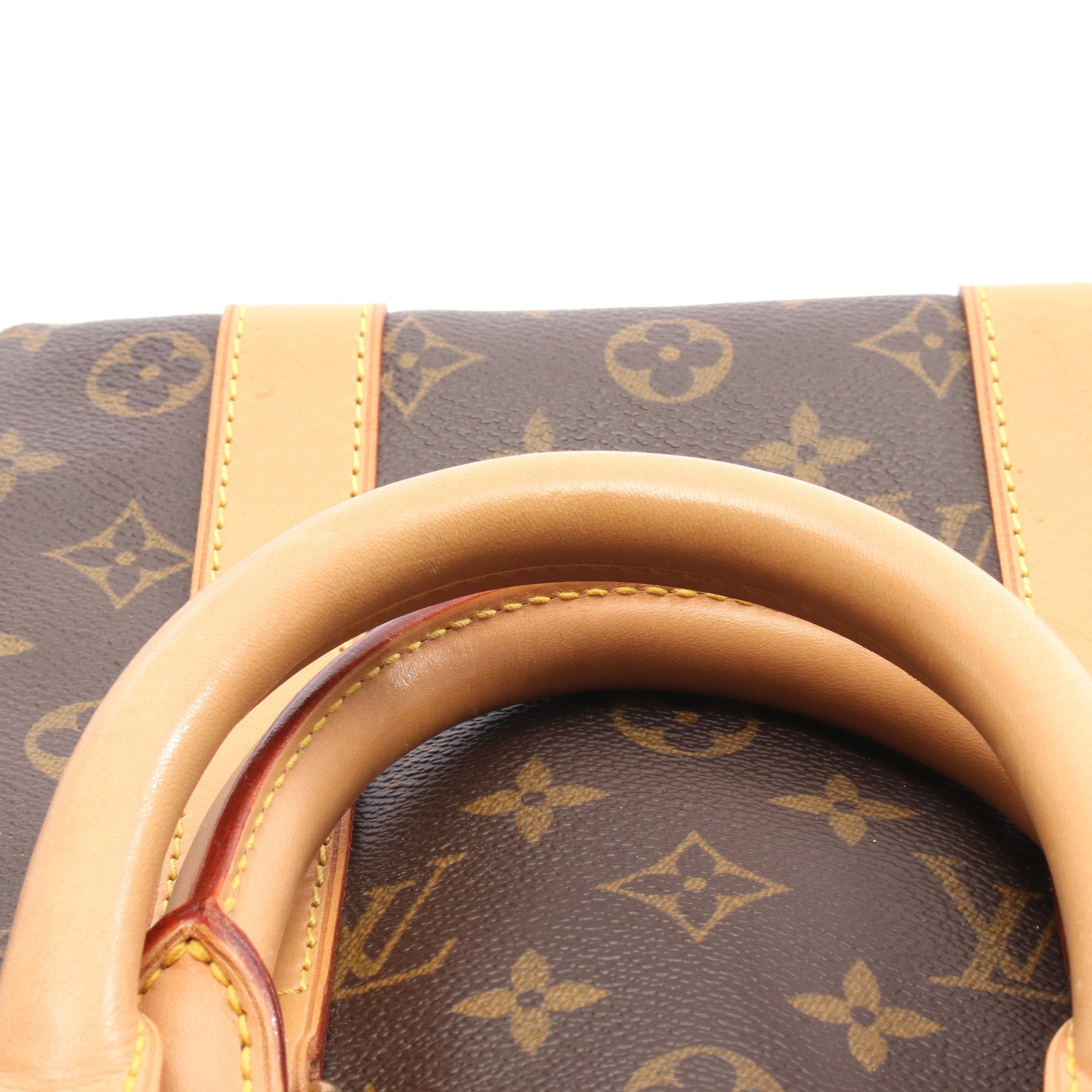 キーポル45 モノグラム ボストンバッグ PVC レザー ブラウン ルイ