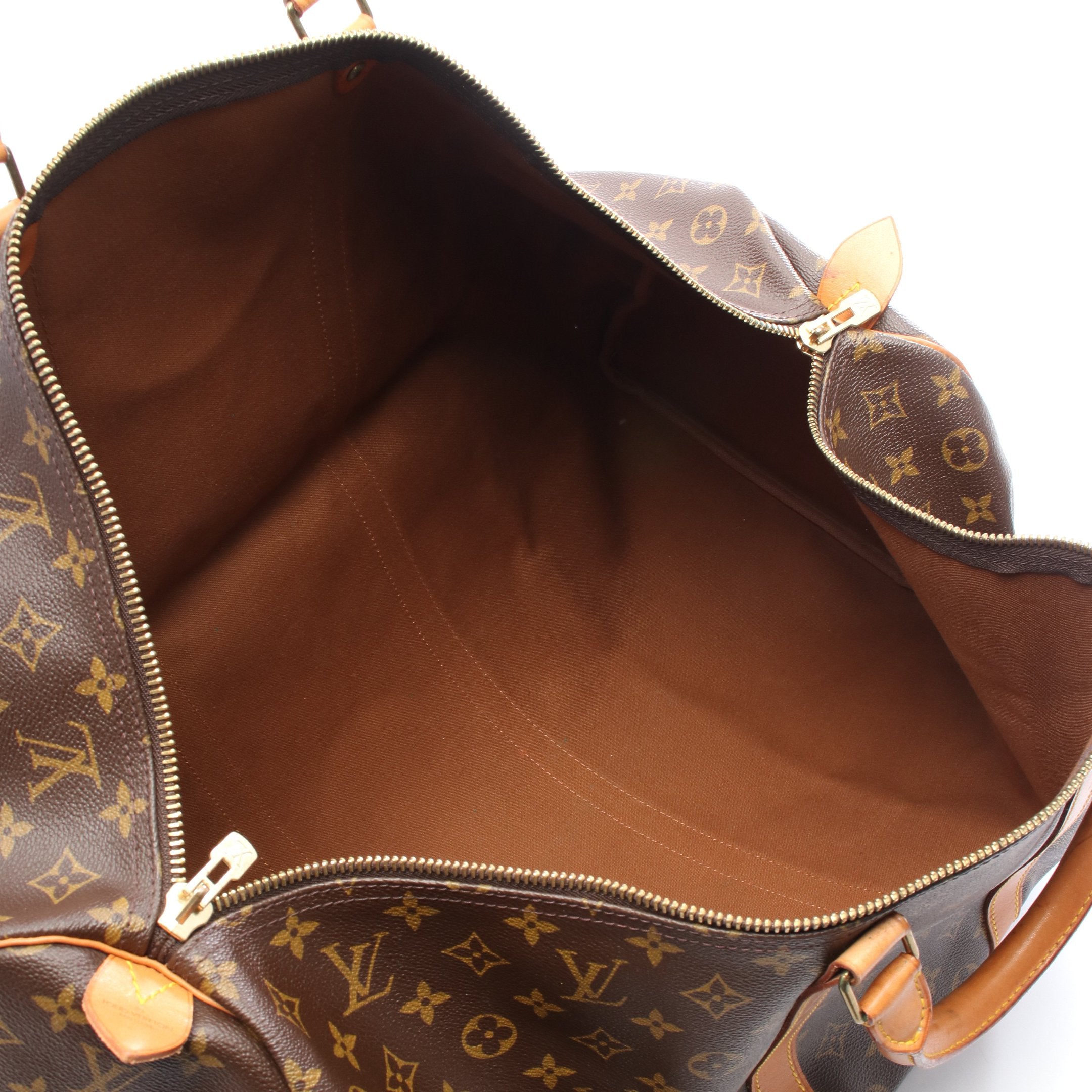 キーポル60 モノグラム ボストンバッグ PVC レザー ブラウン ルイ