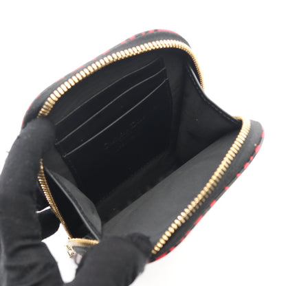 LADY DIOR レディディオール フォンホルダー ハンドバッグ レオパード レザー ピンクパープル ブラック 2WAY クリスチャンディオール バッグ Christian Dior