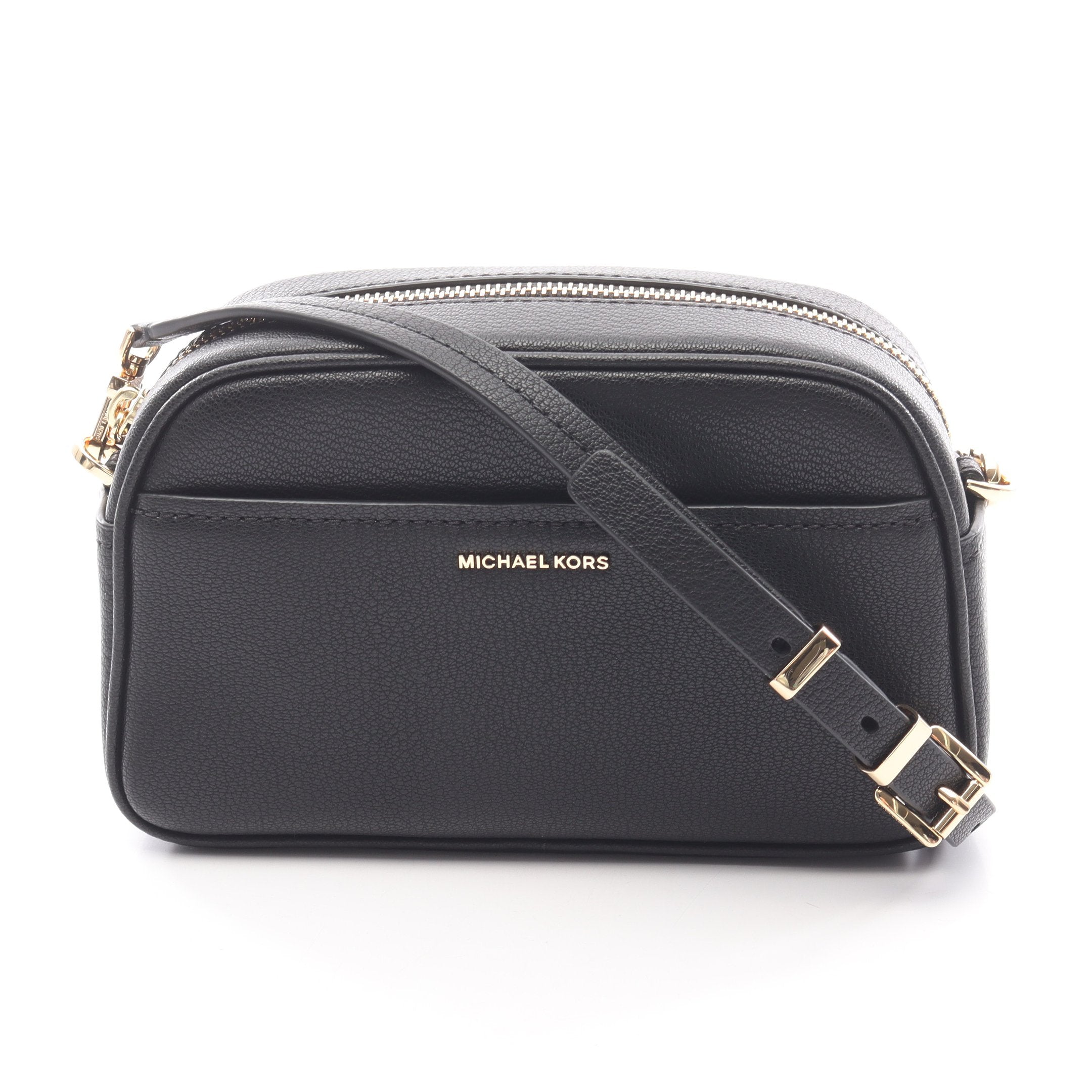 マイケルコース Michael Kors Jet Set Small Camera ショルダーバッグ バッグ レザー レディース ブラック系 32F5GJ6C5L001 【新品】 Jet Set Small Camera ショルダーバッグ レザー ブラック マイケル