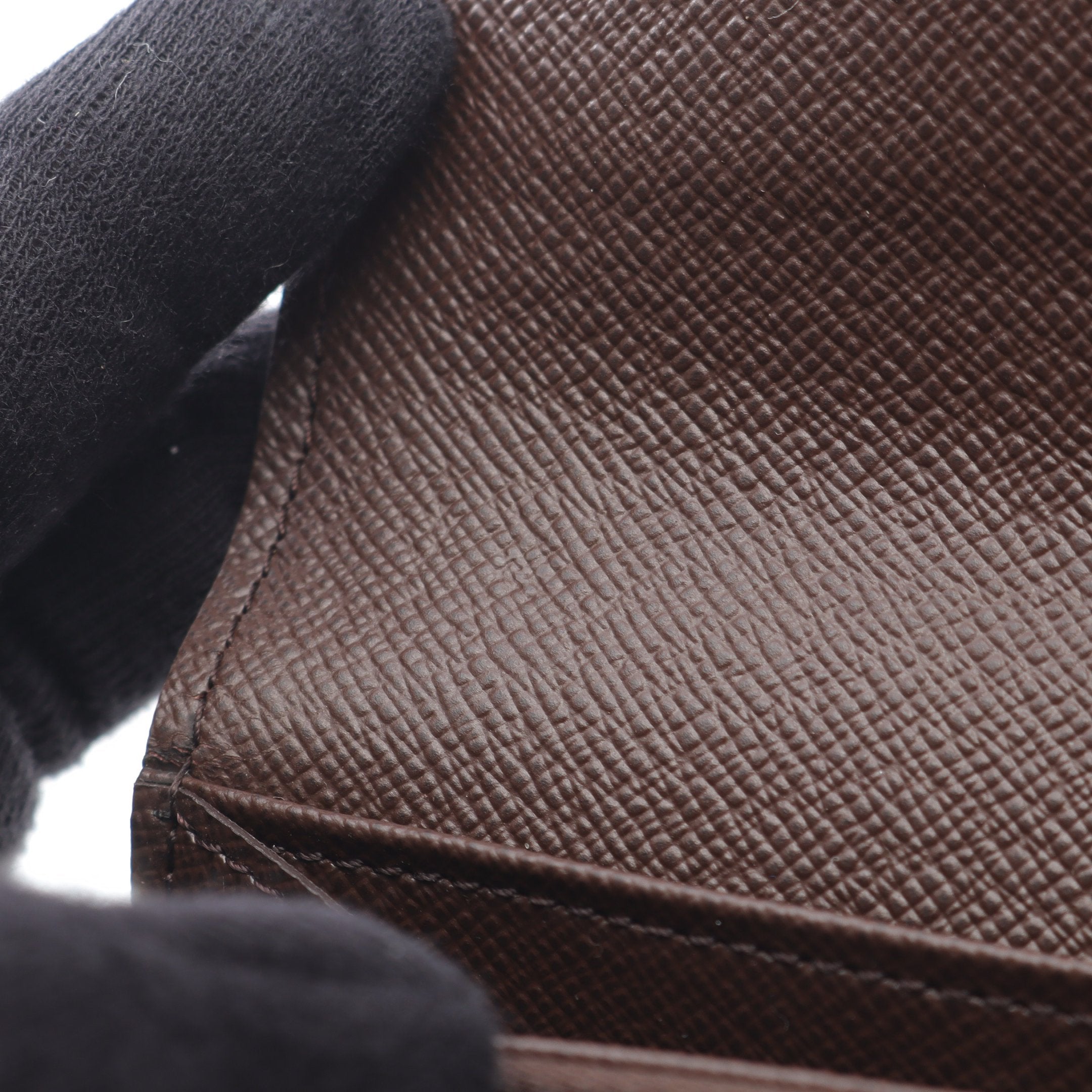 ポルトフォイユ サラ ダミエエベヌ 二つ折り長財布 PVC レザー