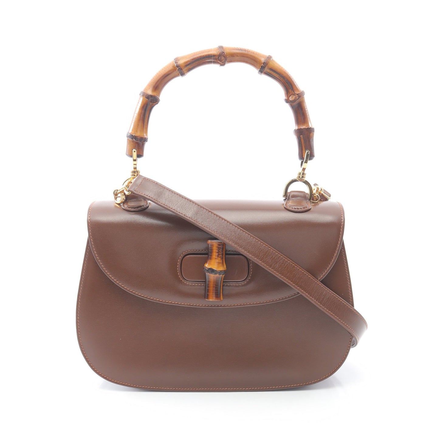 バンブー ハンドバッグ レザー ブラウン 2WAY グッチ バッグ GUCCI