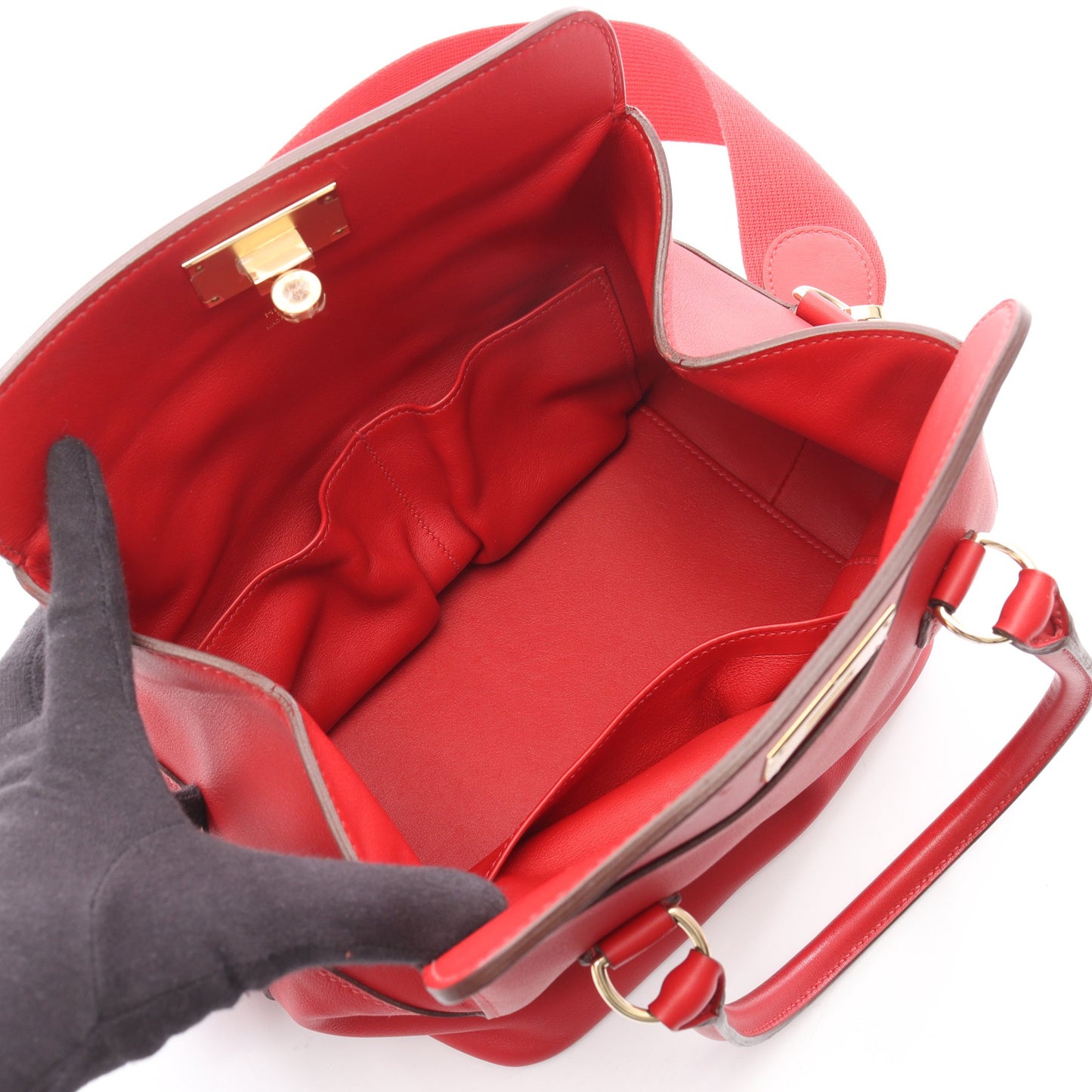 ツールボックス20 ヴァーミリオン ハンドバッグ ヴォースイフト レッド ゴールド金具 2WAY D刻印 エルメス バッグ HERMES