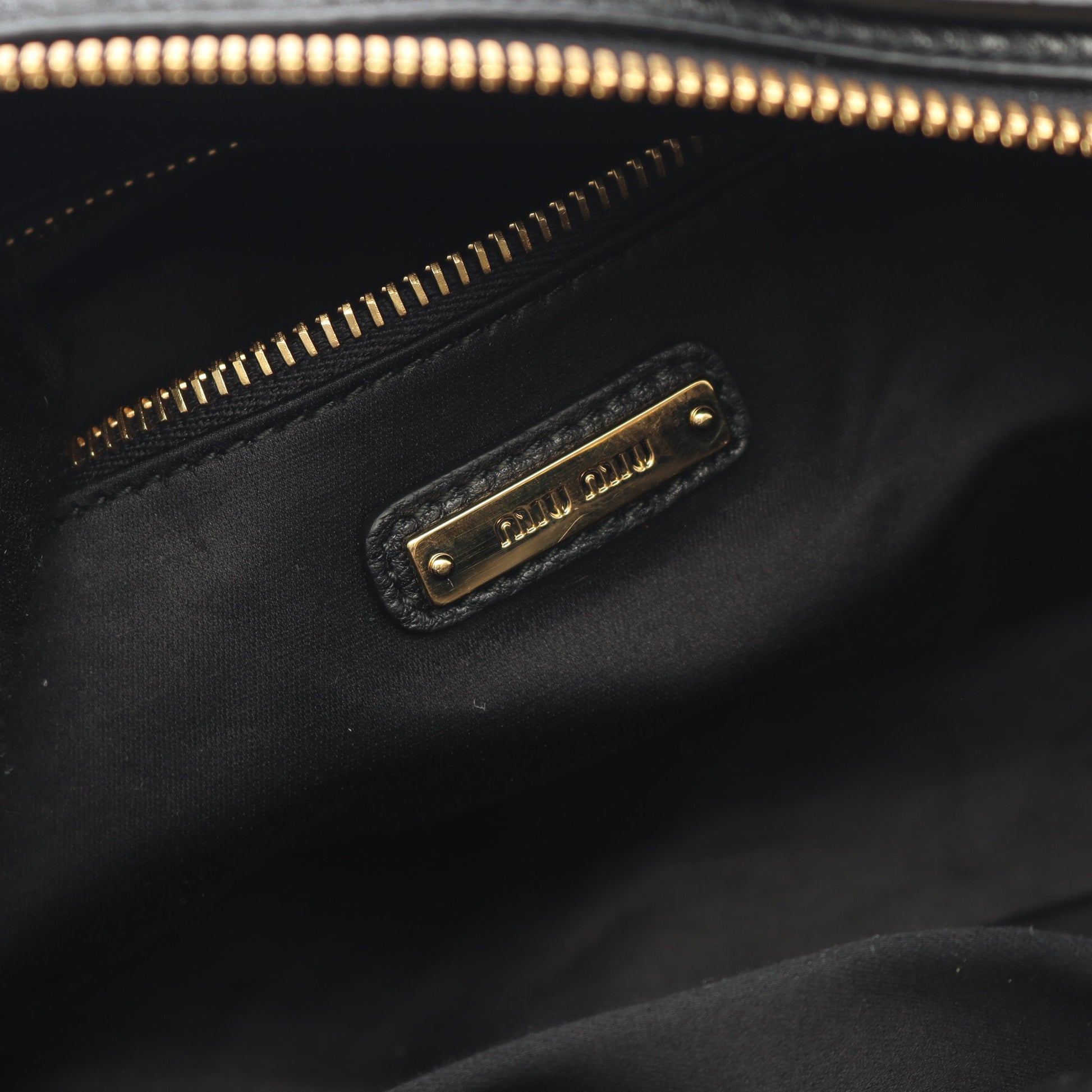 VITTELO PHENIX ハンドバッグ レザー ブラック 2WAY ミュウミュウ バッグ miu miu