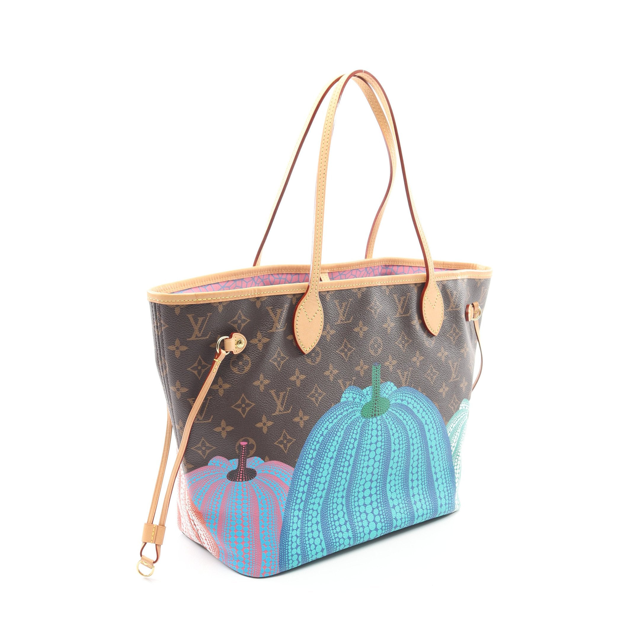 LV × YK ネヴァーフルMM モノグラムパンプキン ショルダーバッグ