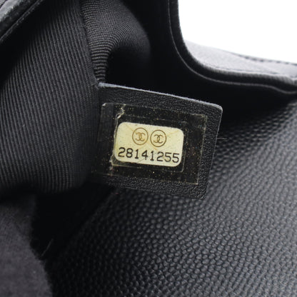 ボーイシャネル チェーンショルダーバッグ キャビアスキン ブラック シルバー金具 シャネル バッグ CHANEL