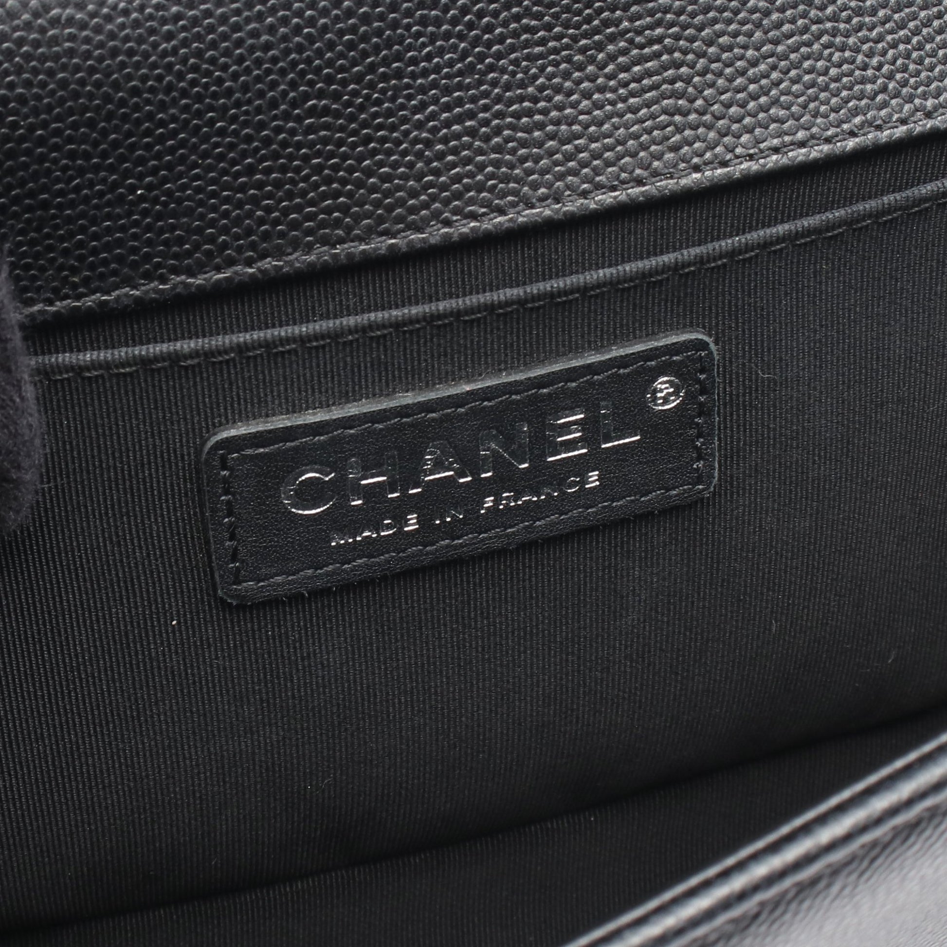 ボーイシャネル チェーンショルダーバッグ キャビアスキン ブラック シルバー金具 シャネル バッグ CHANEL