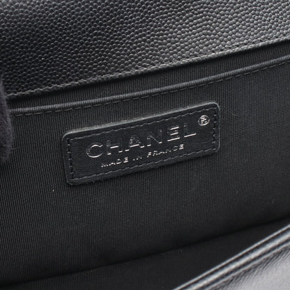 ボーイシャネル チェーンショルダーバッグ キャビアスキン ブラック シルバー金具 シャネル バッグ CHANEL