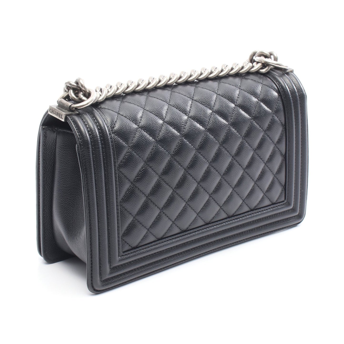 ボーイシャネル チェーンショルダーバッグ キャビアスキン ブラック シルバー金具 シャネル バッグ CHANEL