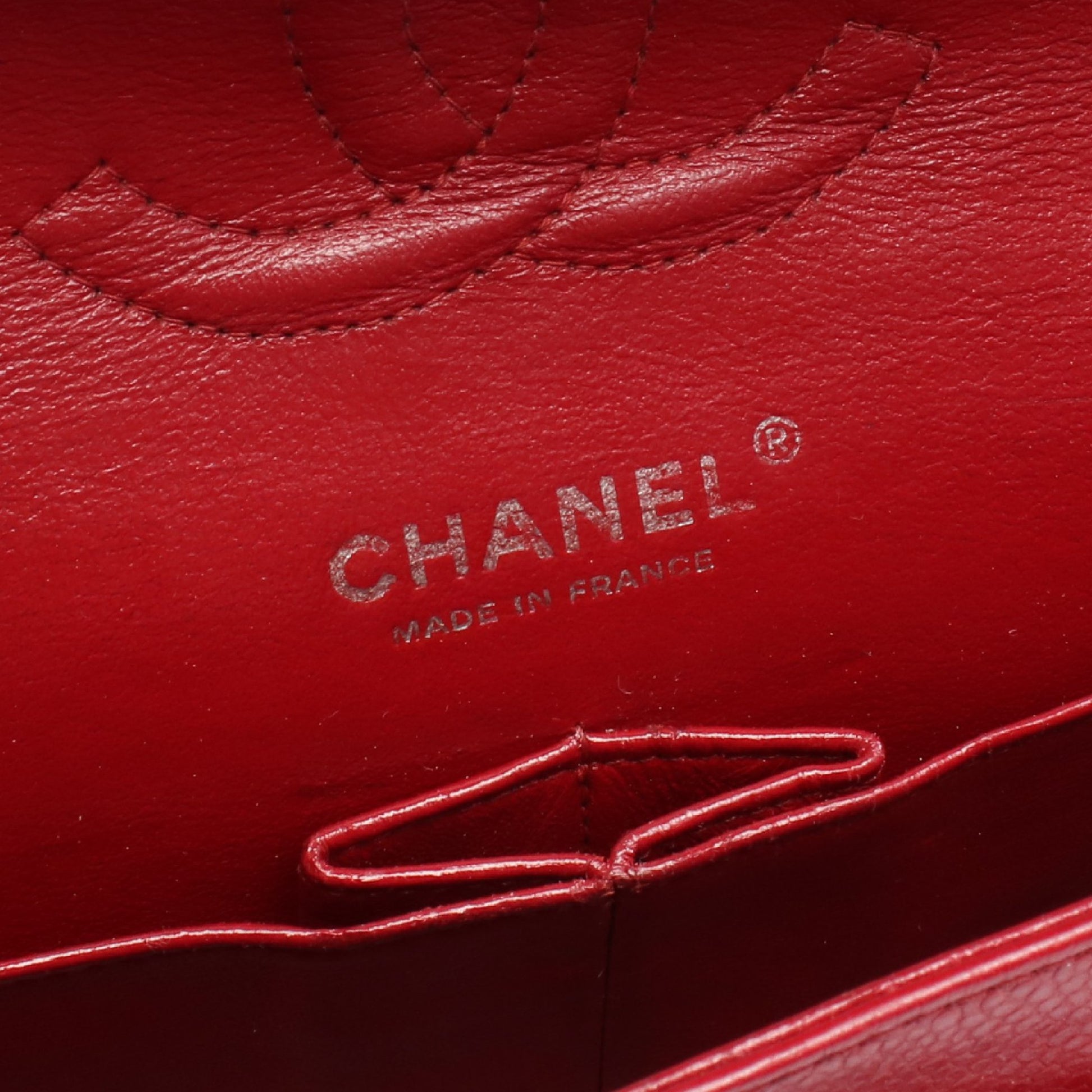 マトラッセ Wフラップ Wチェーンショルダーバッグ キャビアスキン レッド シルバー金具 シャネル バッグ CHANEL