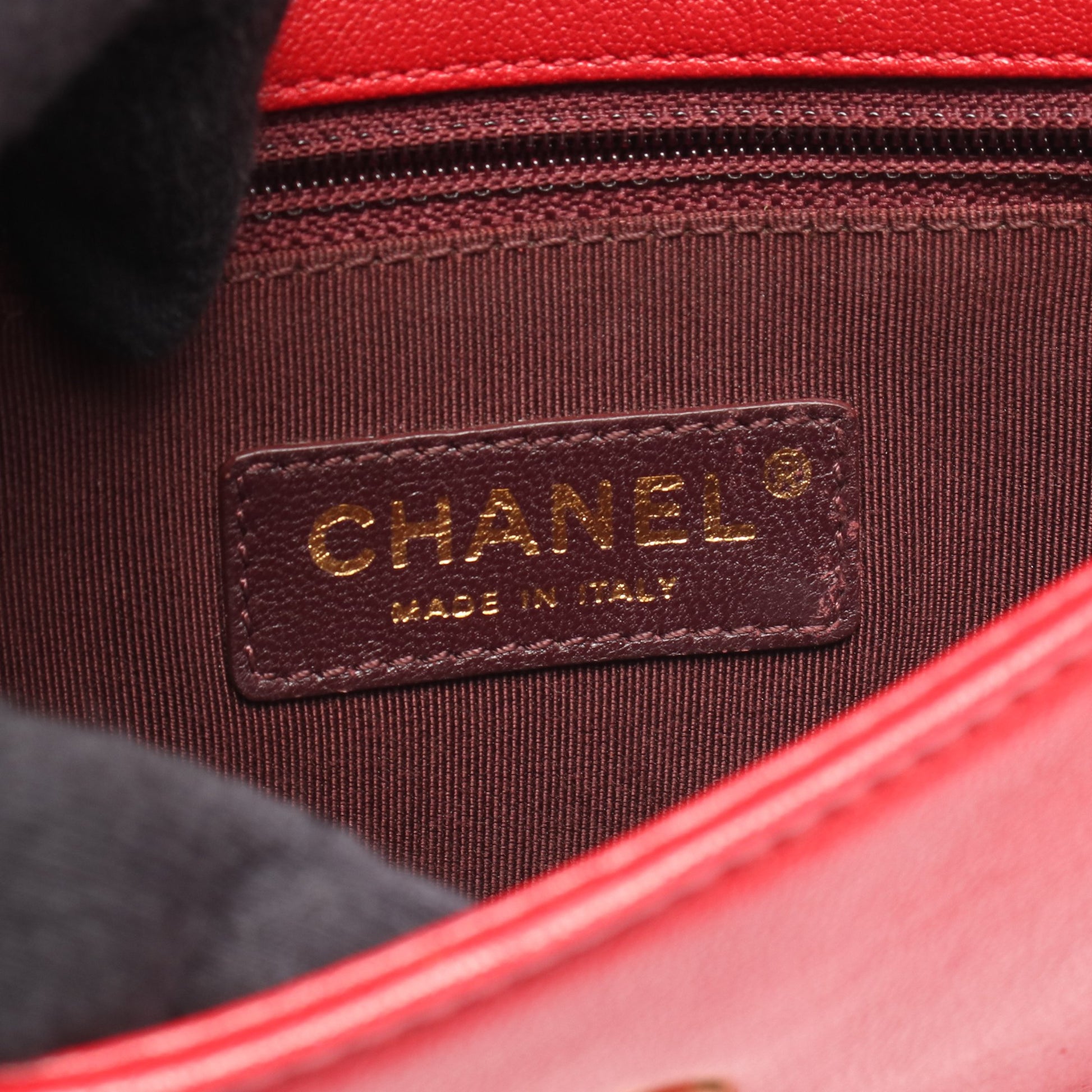 マトラッセ チェーンショルダーバッグ レザー レッド ゴールド金具 シャネル バッグ CHANEL