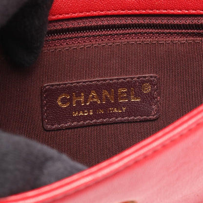 マトラッセ チェーンショルダーバッグ レザー レッド ゴールド金具 シャネル バッグ CHANEL
