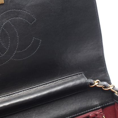 マトラッセ フルフラップ チェーンショルダーバッグ ラムスキン ブラック ゴールド金具 シャネル バッグ CHANEL
